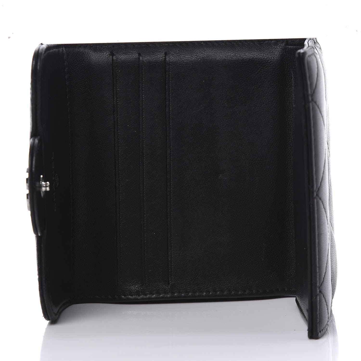 Chanel Lambskin Quilted Double Sided Wallet Black 5 of 12