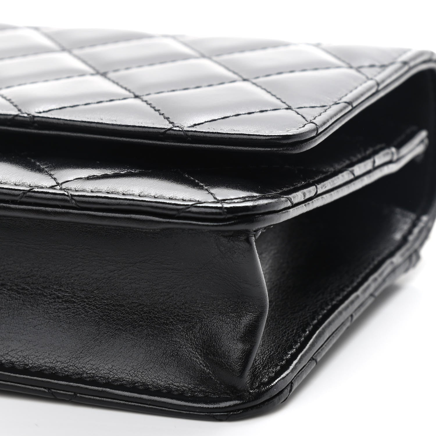 Chanel Calfskin Quilted Perfect Fit Wallet On Chain WOC Black 9 of 9