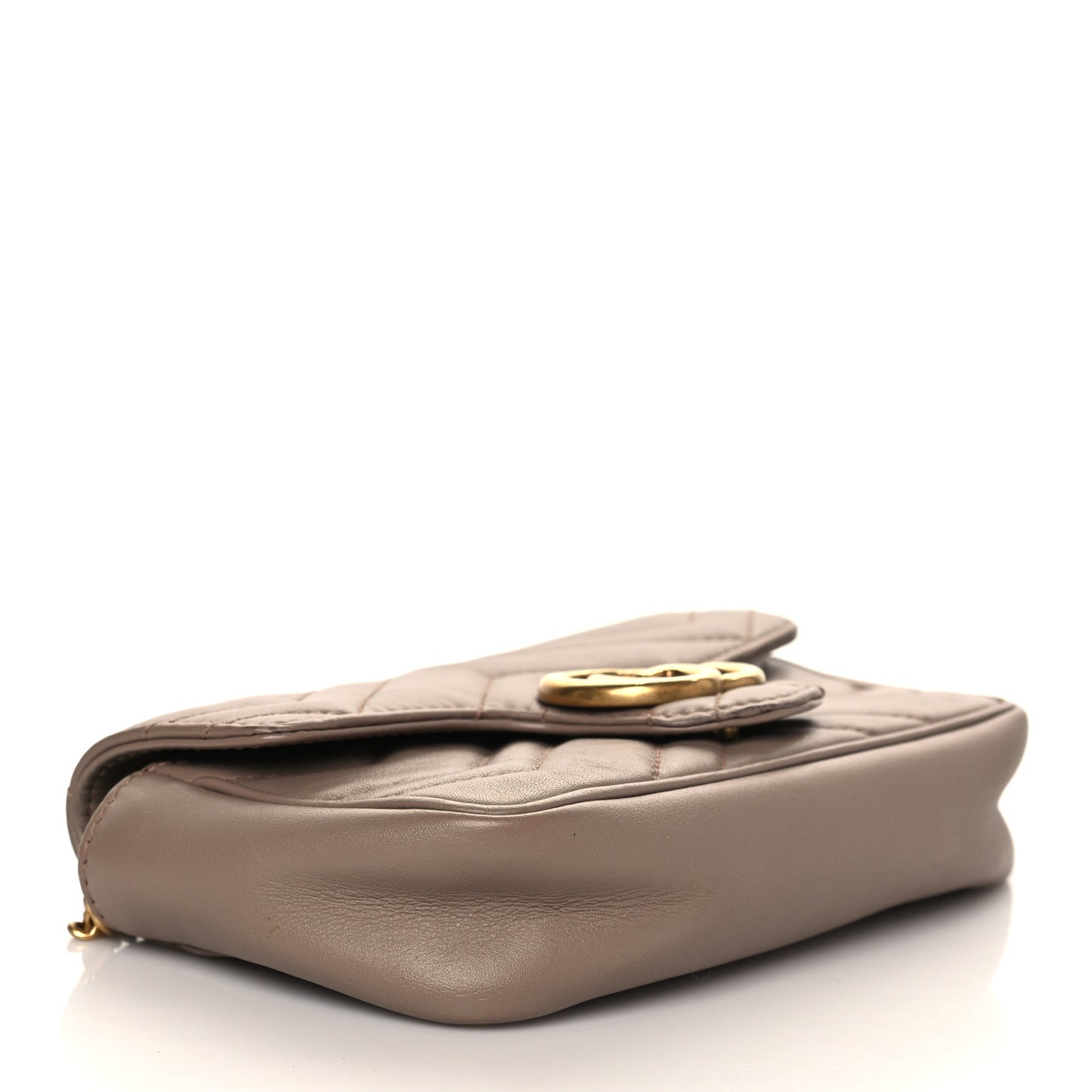 Calfskin Matelasse Super Mini GG Marmont Shoulder Bag Porcelain Rose
