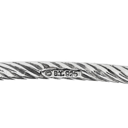 David Yurman Sterling Silver Black Diamond Cable Bangle Bracelet 3 of 3