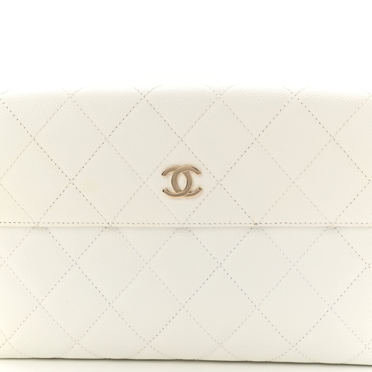 Chanel Caviar Quilted Tote With Clutch White 16 of 18