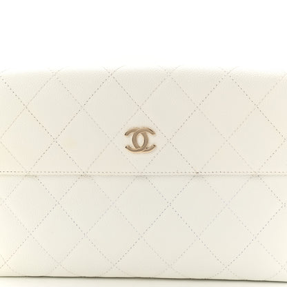 Chanel Caviar Quilted Tote With Clutch White 16 of 18