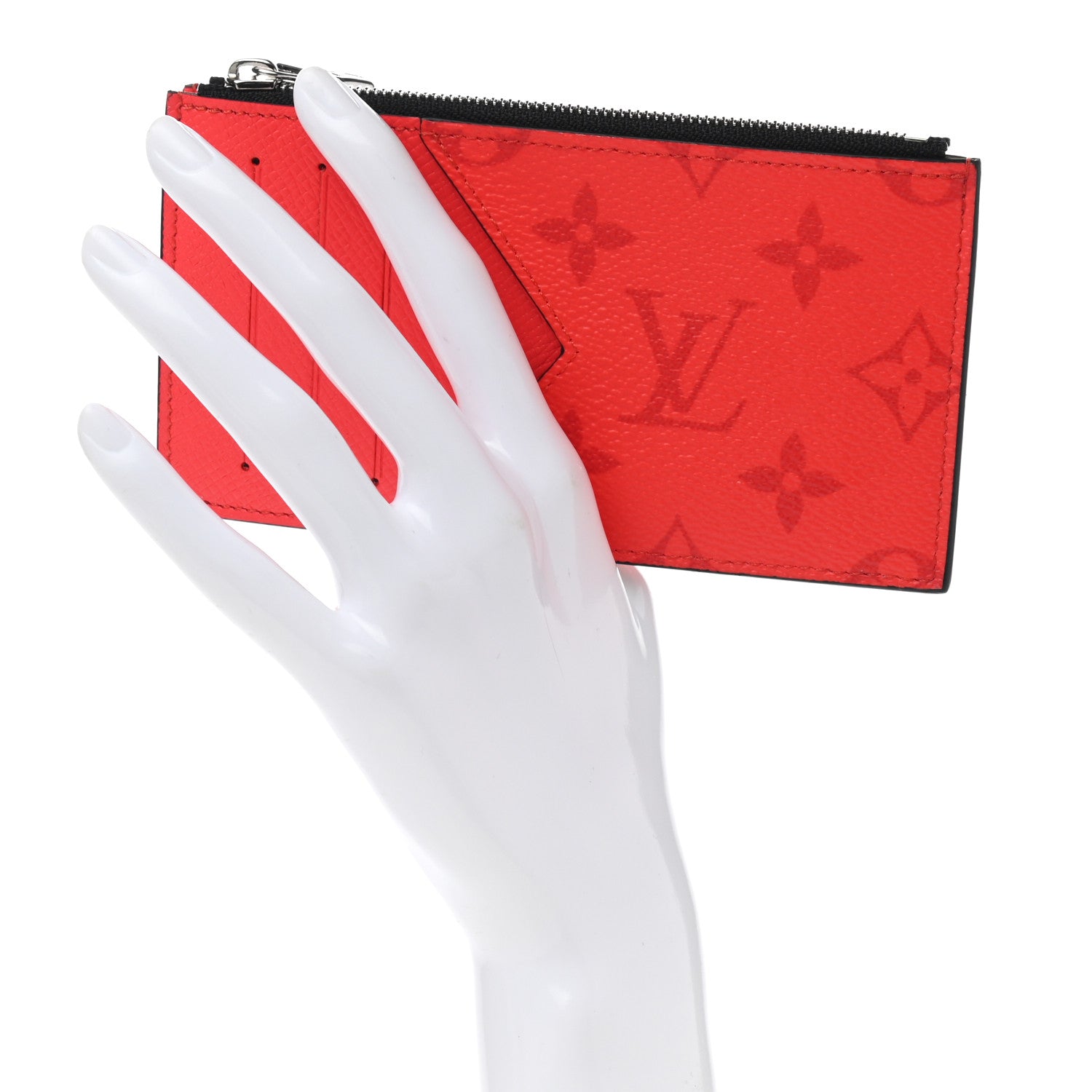 Louis Vuitton Taigarama Coin Card Holder Fire Red 2 of 7