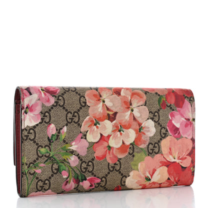 Gucci GG Supreme Monogram Blooms Continental Wallet Beige Multicolor Dry Rose 3 of 9
