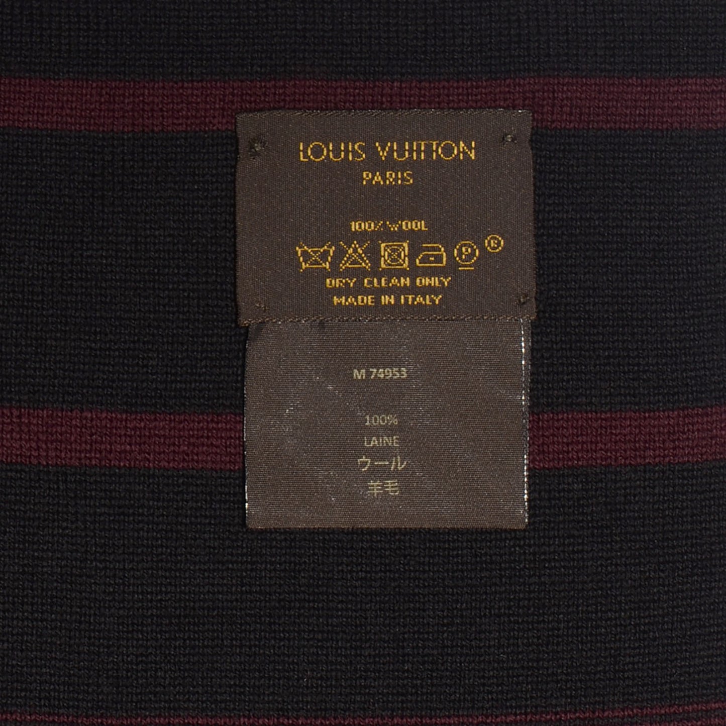Wool Multistripe Scarf Burgundy