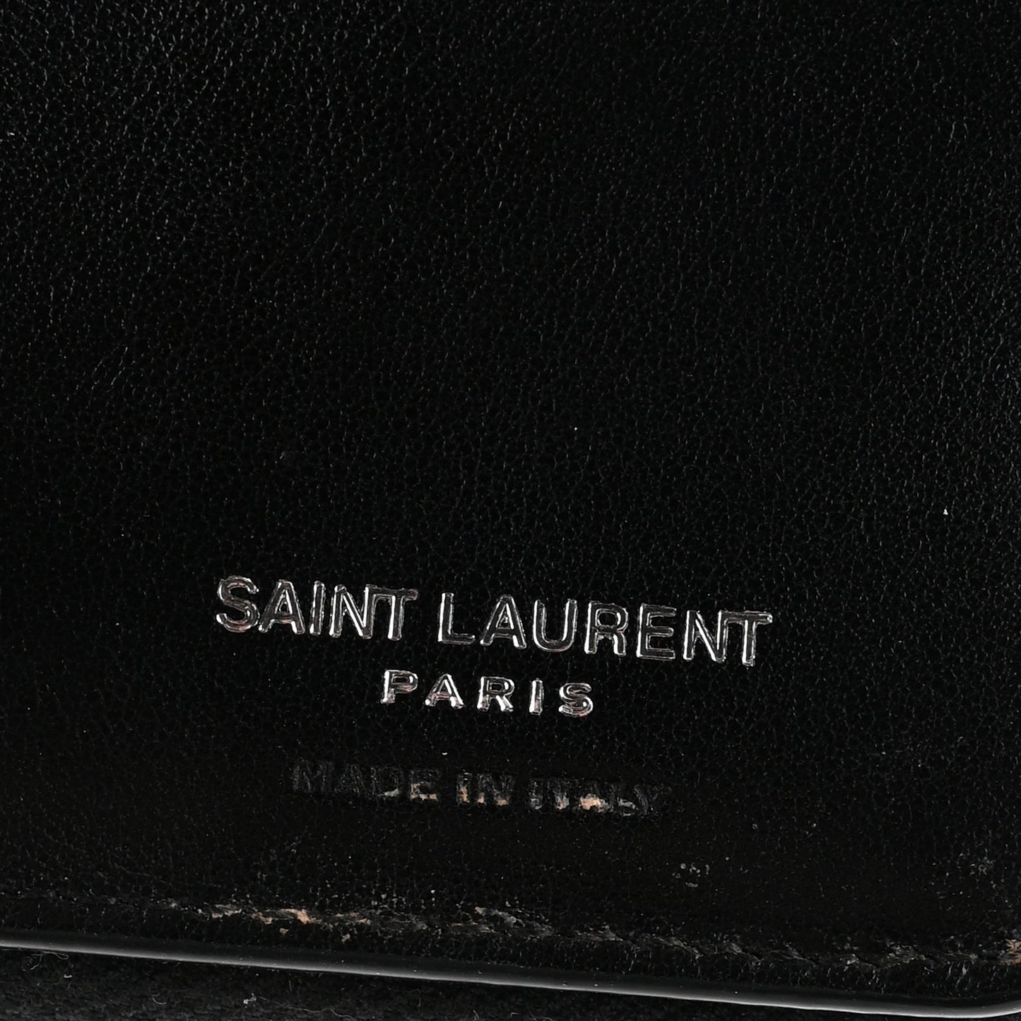 Calfskin Crocodile Embossed Monogram Compact Wallet Black