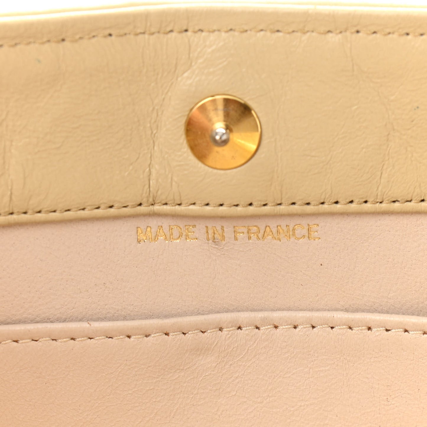 Calfskin Quilted Small Shoulder Bag Beige