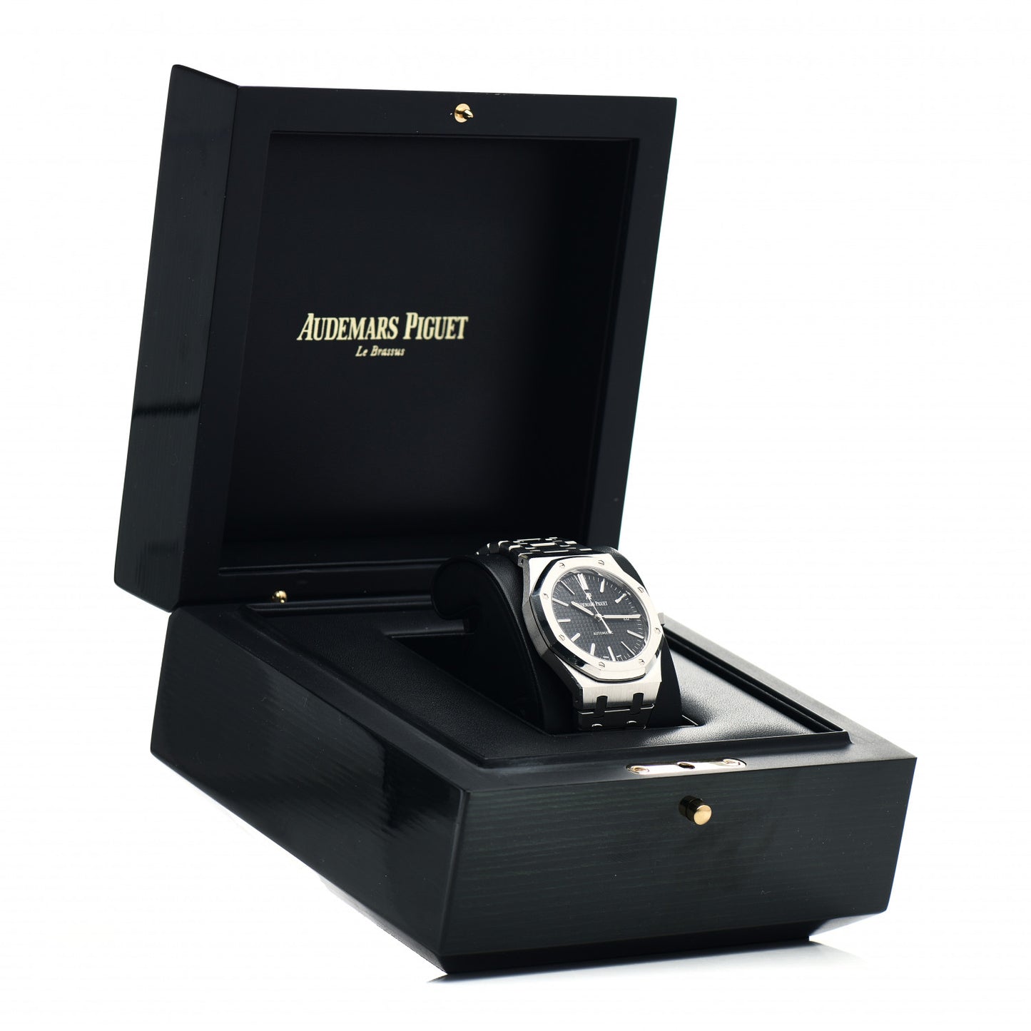 Stainless Steel 41mm Royal Oak Automatic Watch Black 15400ST.OO.1220ST.01