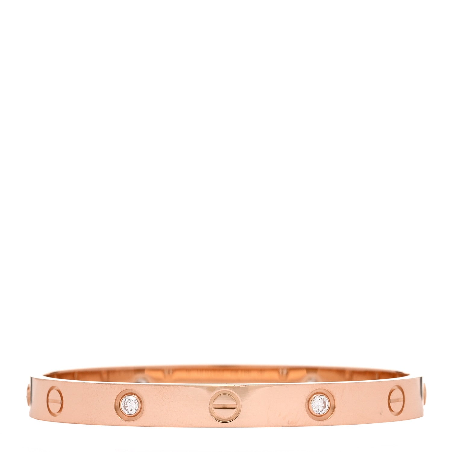 Cartier 18K Pink Gold 4 Diamond LOVE Bracelet 16 2 of 9