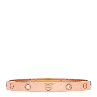 Cartier 18K Pink Gold 4 Diamond LOVE Bracelet 16 2 of 9