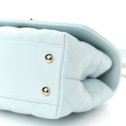 Chanel Caviar Quilted Mini Coco Handle Flap Light Blue 9 of 10