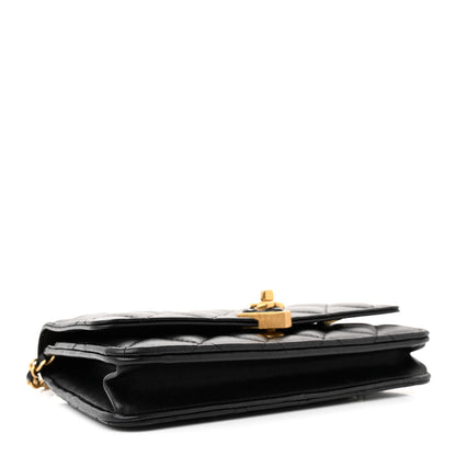 Chanel Lambskin Plexiglass Quilted Coco Love Wallet On Chain WOC Black 4 of 12