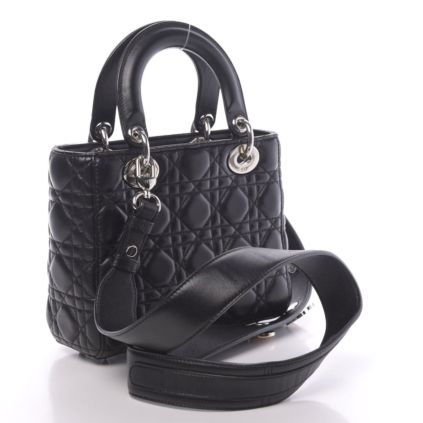 Lambskin Cannage Small Lucky Badges My Lady Dior Black