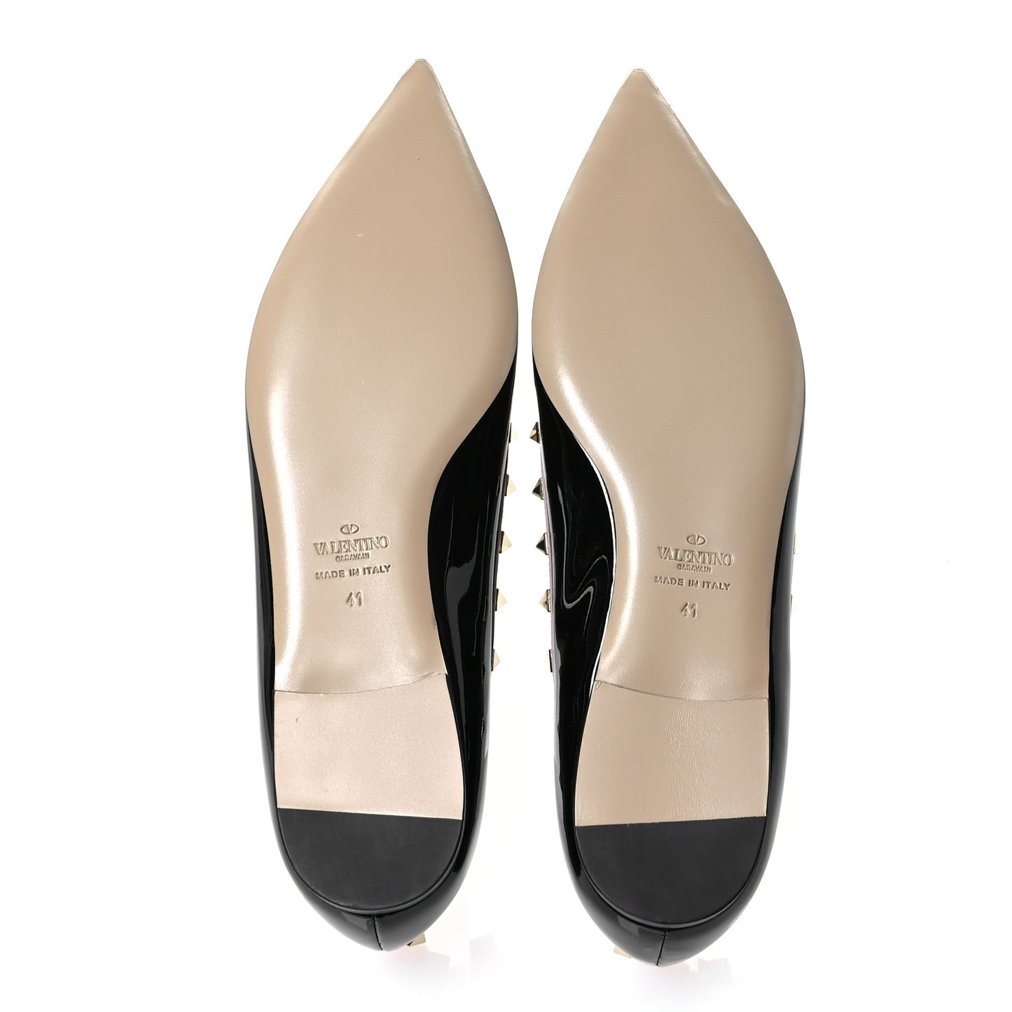 Patent Rockstud Ballerina Flats 41 Black Poudre