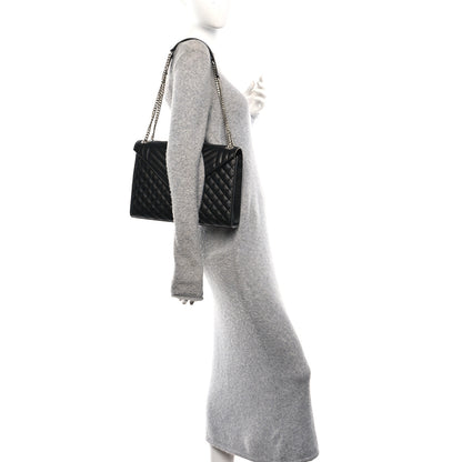 Saint Laurent Grain De Poudre Textured Mixed Matelasse Large Triquilt Monogram Satchel Black 2 of 10