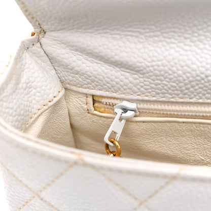Chanel Caviar CC Shoulder Bag White 12 of 16