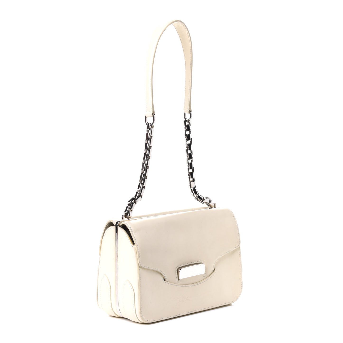 Smooth Calfskin Small Neo Classic Hardware Chain Bag White
