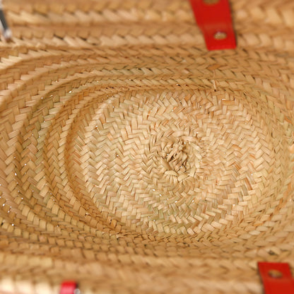 Christian Louboutin Woven Straw Loubishore Tote Red 5 of 10