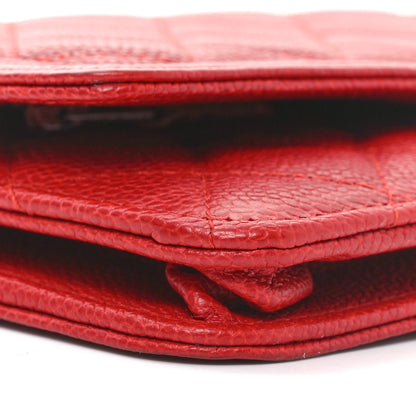 Chanel Caviar Quilted Boy Wallet On Chain WOC Red 10 of 12