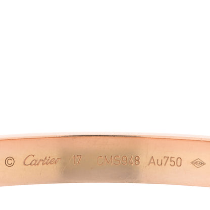 Cartier 18K Pink Gold LOVE Bracelet 17 3 of 7