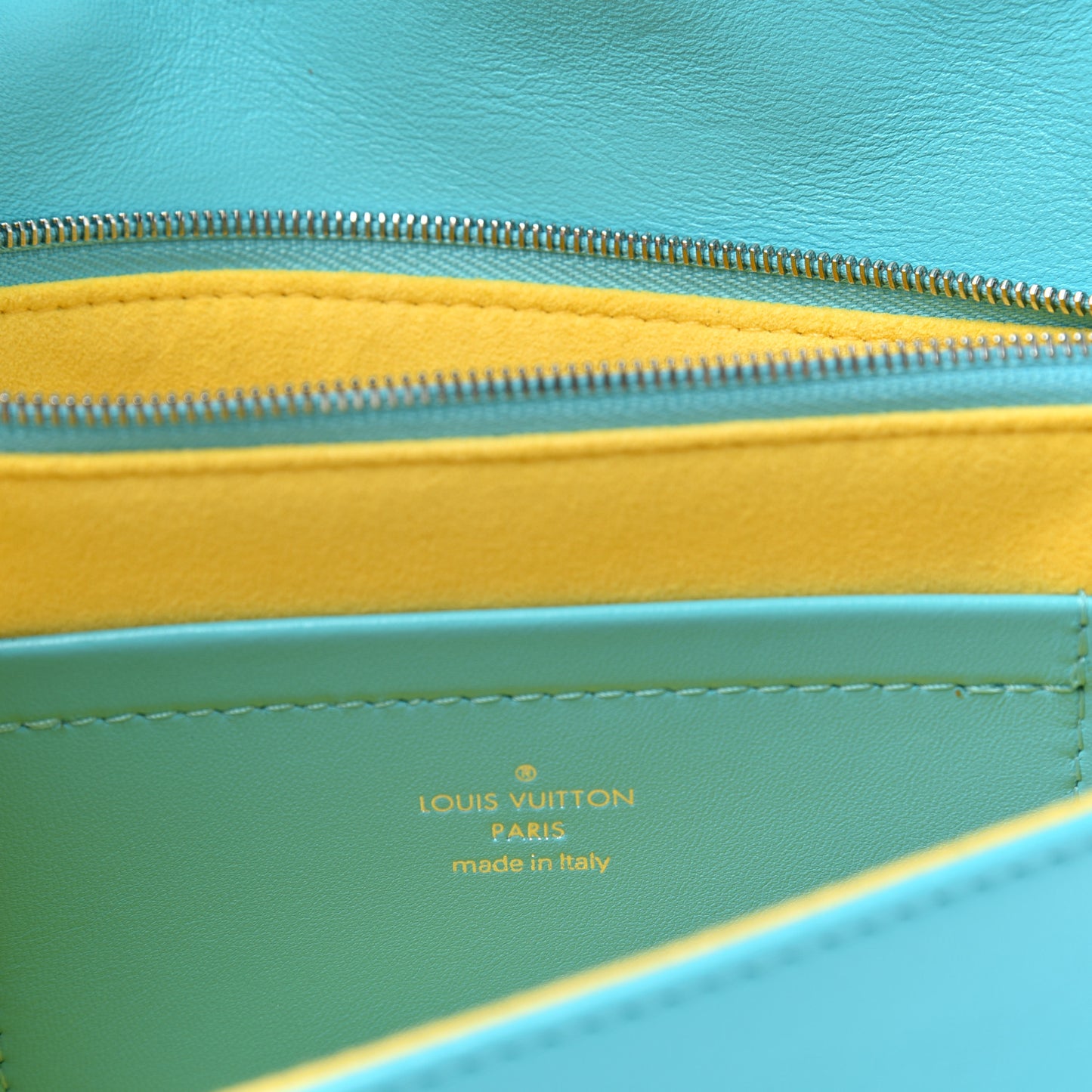 Lambskin Embossed Monogram Vuittamins Pochette Coussin Menthe Jaune