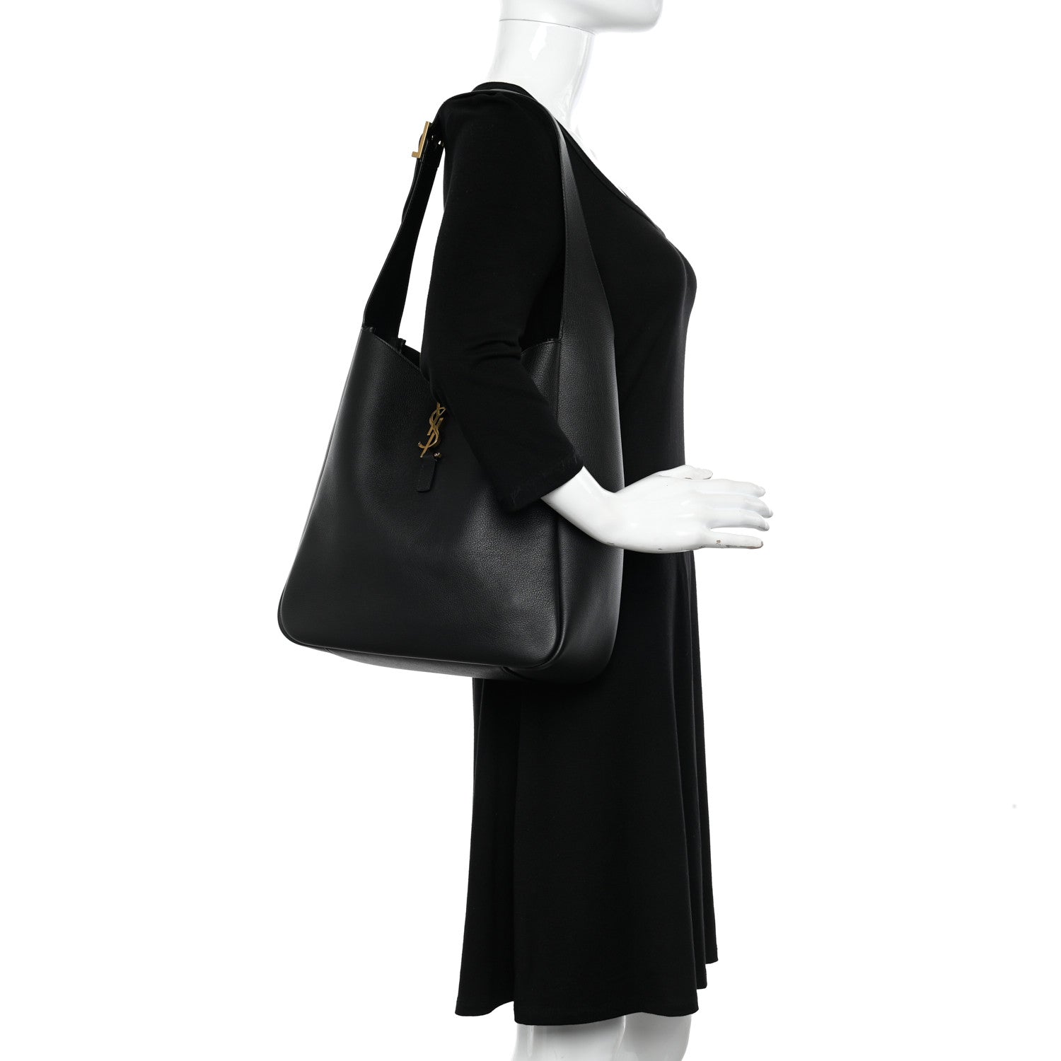 Saint Laurent Smooth Calfskin Large Le 5 A 7 Soft Hobo Black 2 of 10