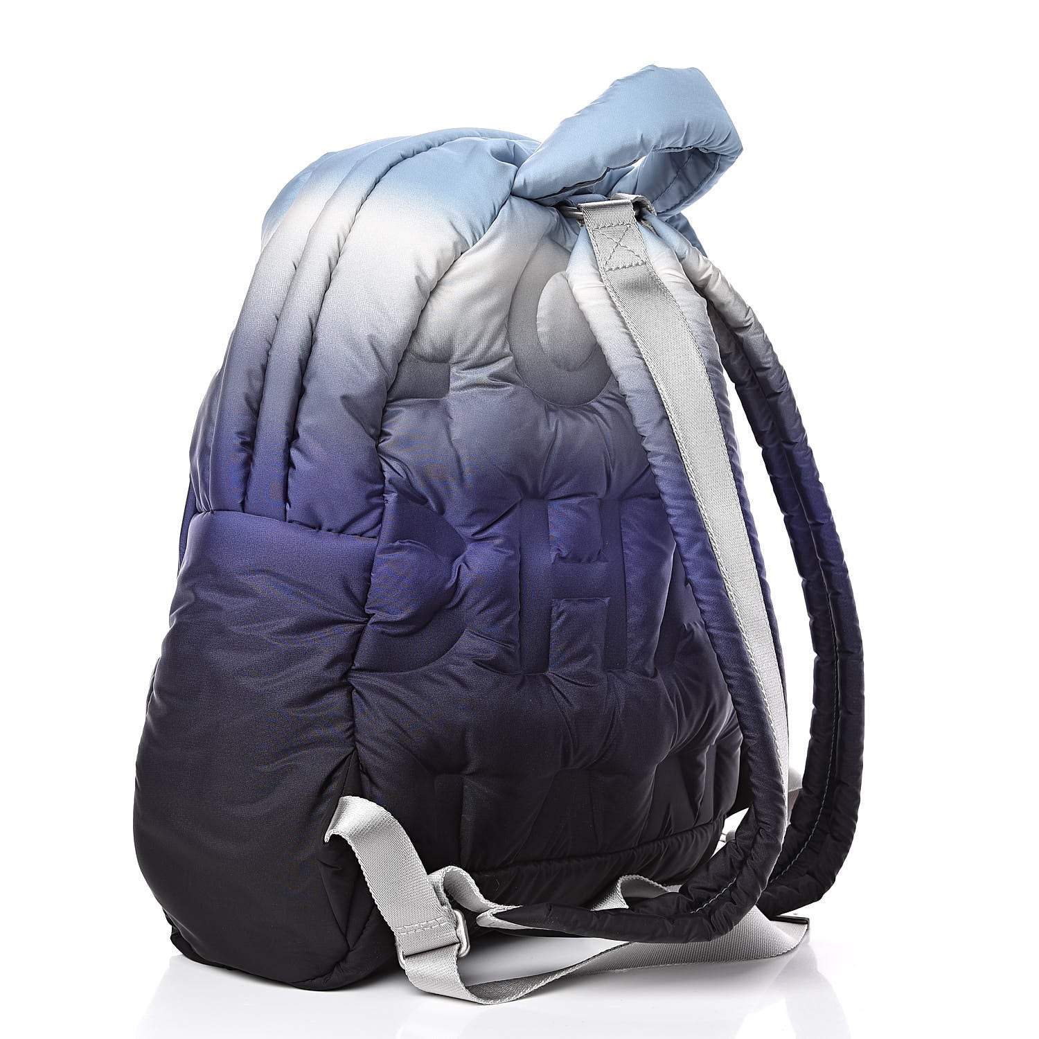 Chanel Nylon Embossed Small Doudoune Backpack Black Blue White 3 of 8
