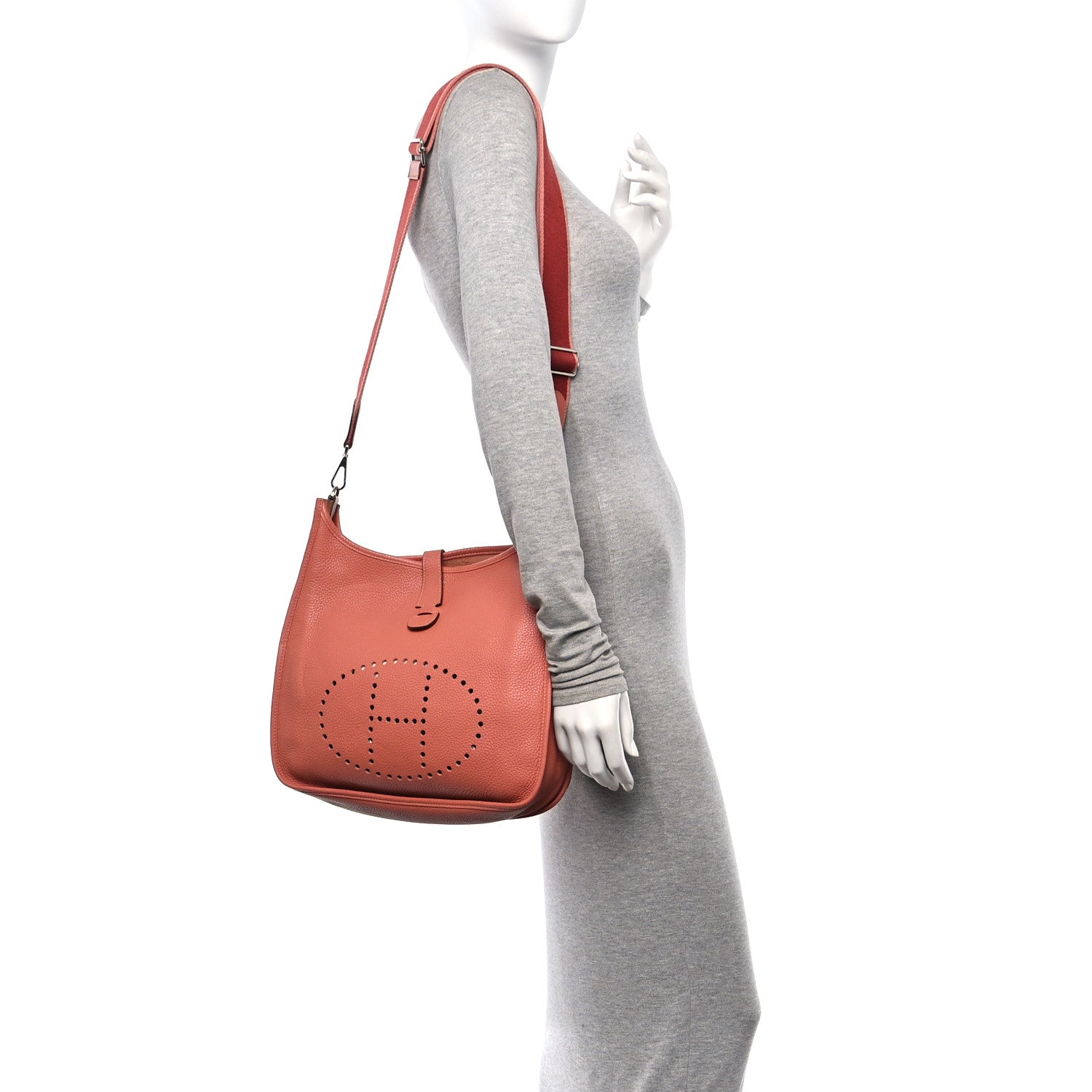 Hermes Taurillon Clemence Amazone Evelyne III GM Crevette 2 of 13
