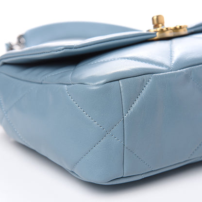 Chanel Goatskin Quilted Medium 19 Flap Blue 9 of 11