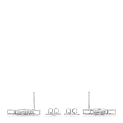Roberto Coin 18K White Gold Diamond Venetian Princess Stud Earrings 3 of 4