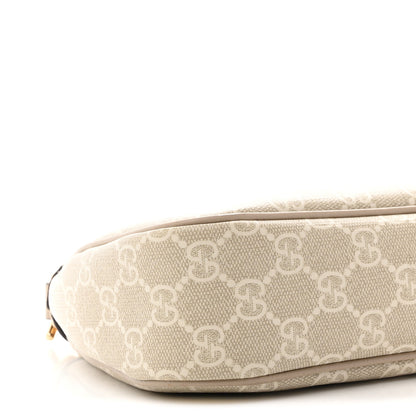 Gucci GG Supreme Monogram Textured Dollar Calfskin Web Small Ophidia GG Handbag Beige Mystic White Oatmeal 9 of 11