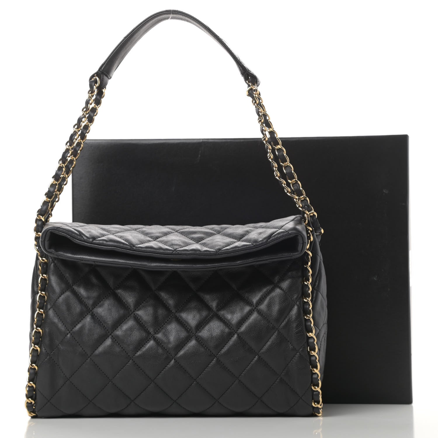 Chanel Calfskin Quilted Medium Chain Me Hobo Black 11 of 12