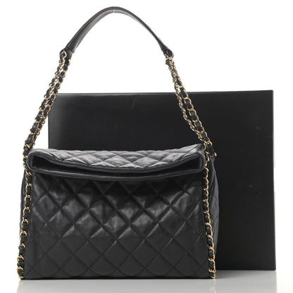 Chanel Calfskin Quilted Medium Chain Me Hobo Black 11 of 12