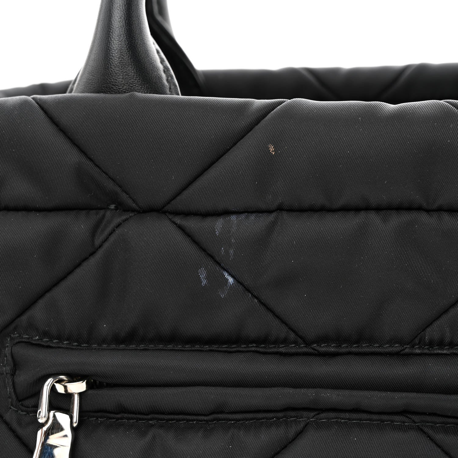 Prada Re-Nylon Nappa Triangle Quilted Padded Small Double Handled Zip Tote Black 13 of 16