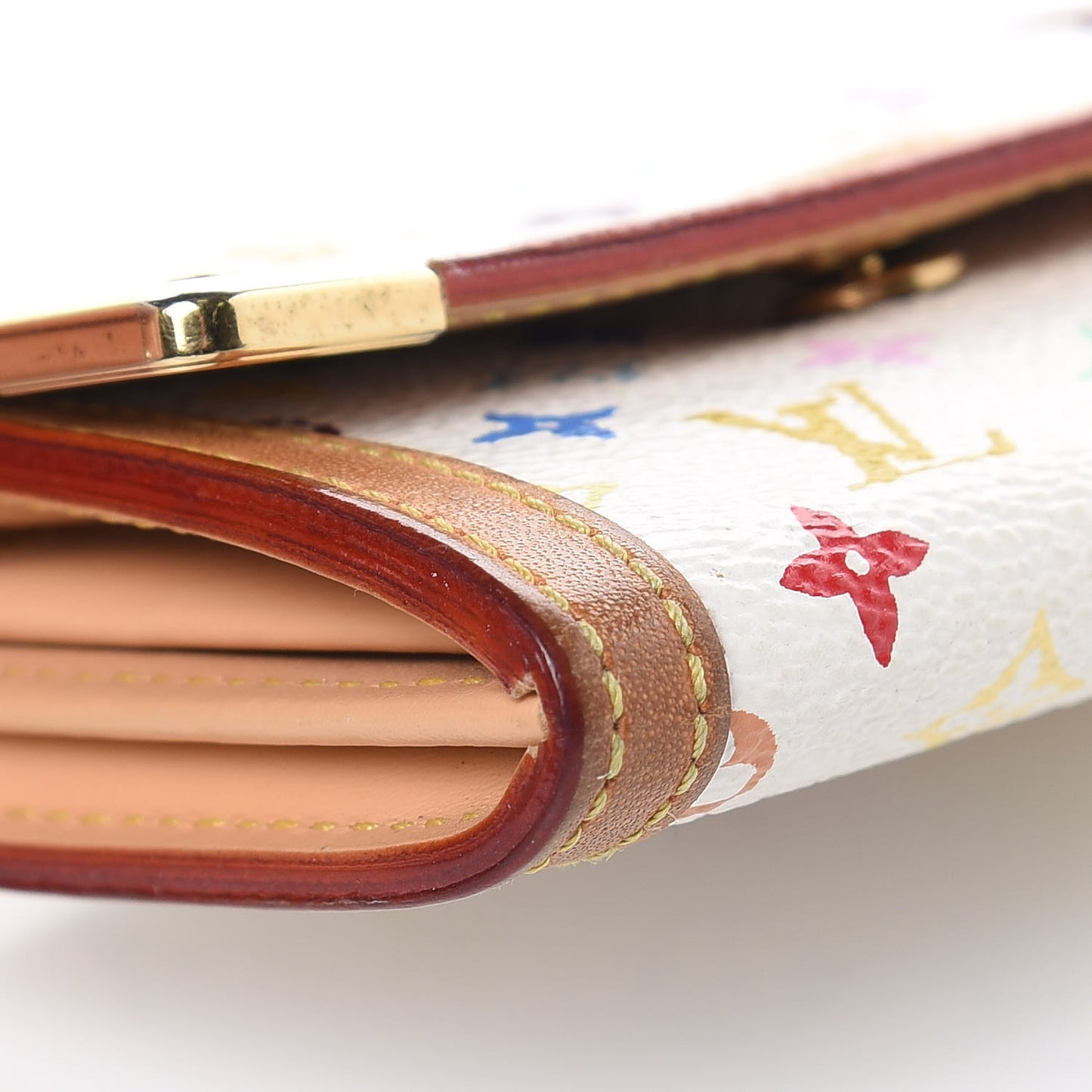 Monogram Multicolor Porte-Monnaie Plat Coin Purse White