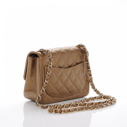 Chanel Metallic Caviar Quilted Mini Square Flap Dark Gold 3 of 7