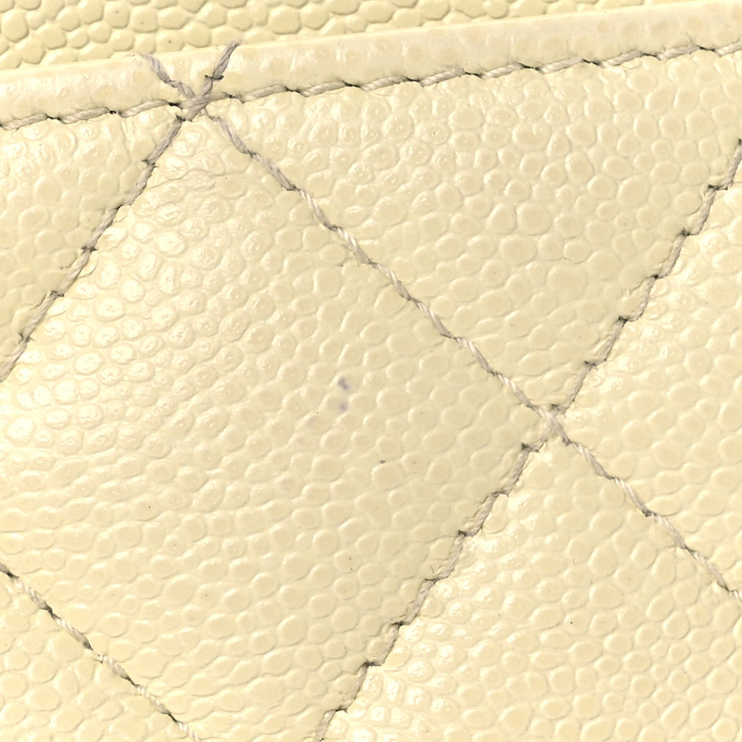 Caviar Quilted Zip Card Holder Wallet Light Yellow