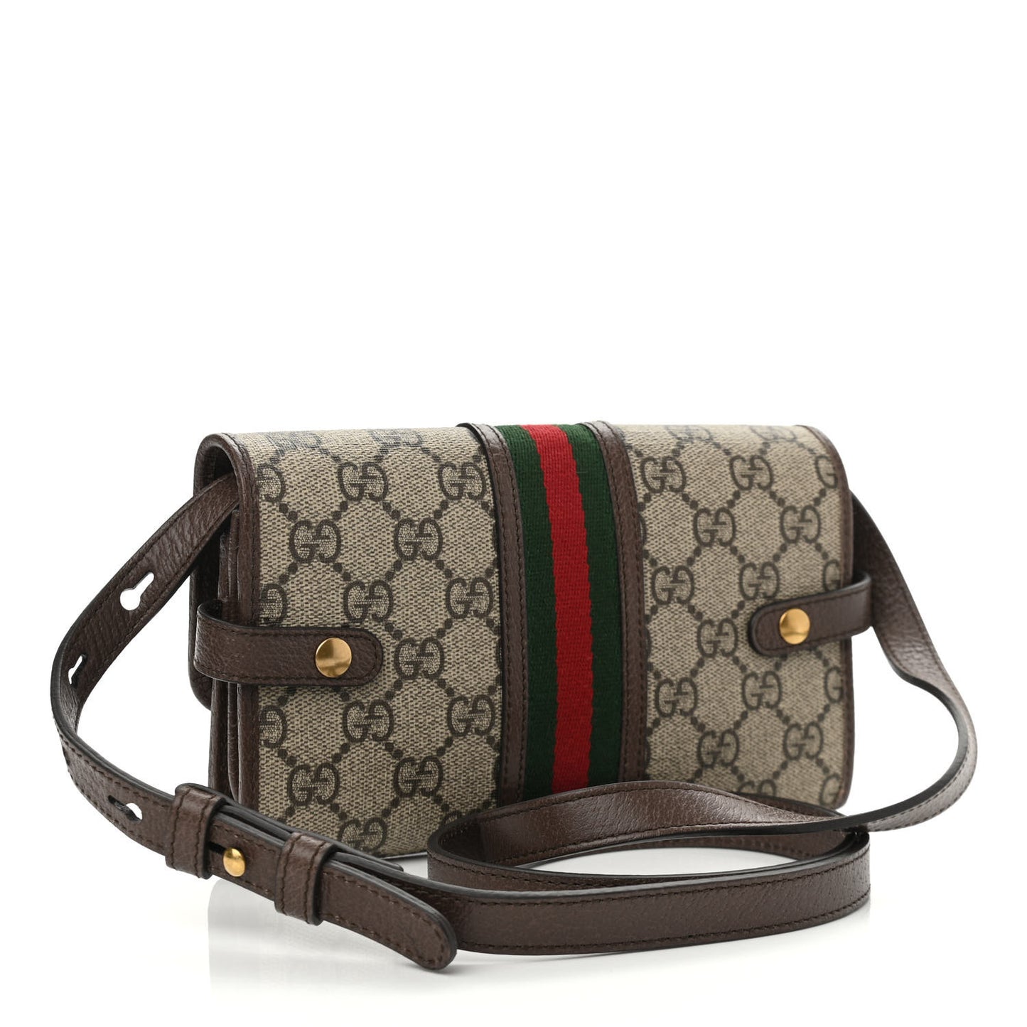 GG Supreme Monogram Web Ophidia Crossbody Wallet Beige New Acero