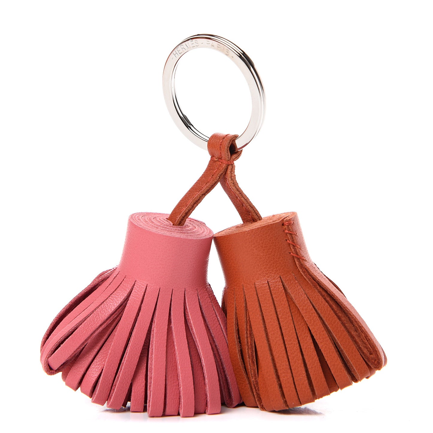 Lambskin Carmen Uno-Dos Key Holder Rose Azalee Orange Poppy