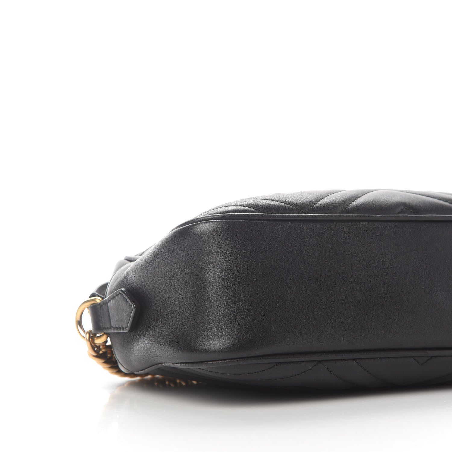 Gucci Calfskin Matelasse Small GG Marmont Chain Shoulder Bag Black 8 of 10