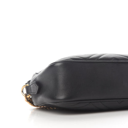 Gucci Calfskin Matelasse Small GG Marmont Chain Shoulder Bag Black 8 of 10
