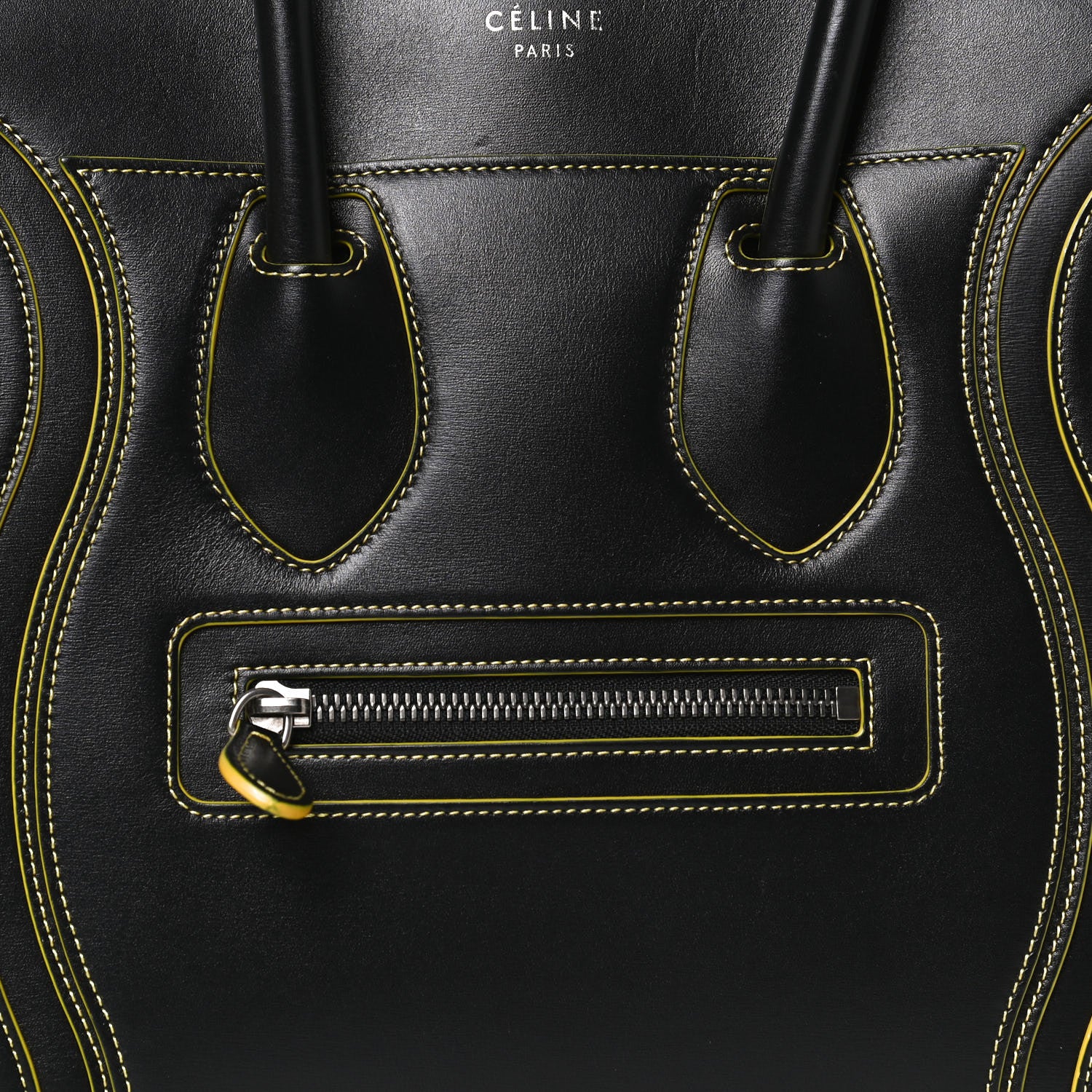 Celine Satin Calfskin Debossed Micro Luggage Black 7 of 13