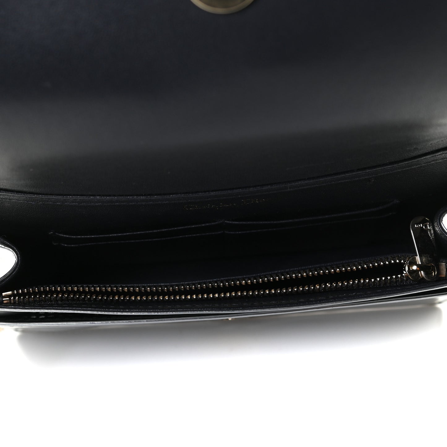 Metallic Patent Micro-Cannage Diorama Wallet on Chain Pouch Graphine