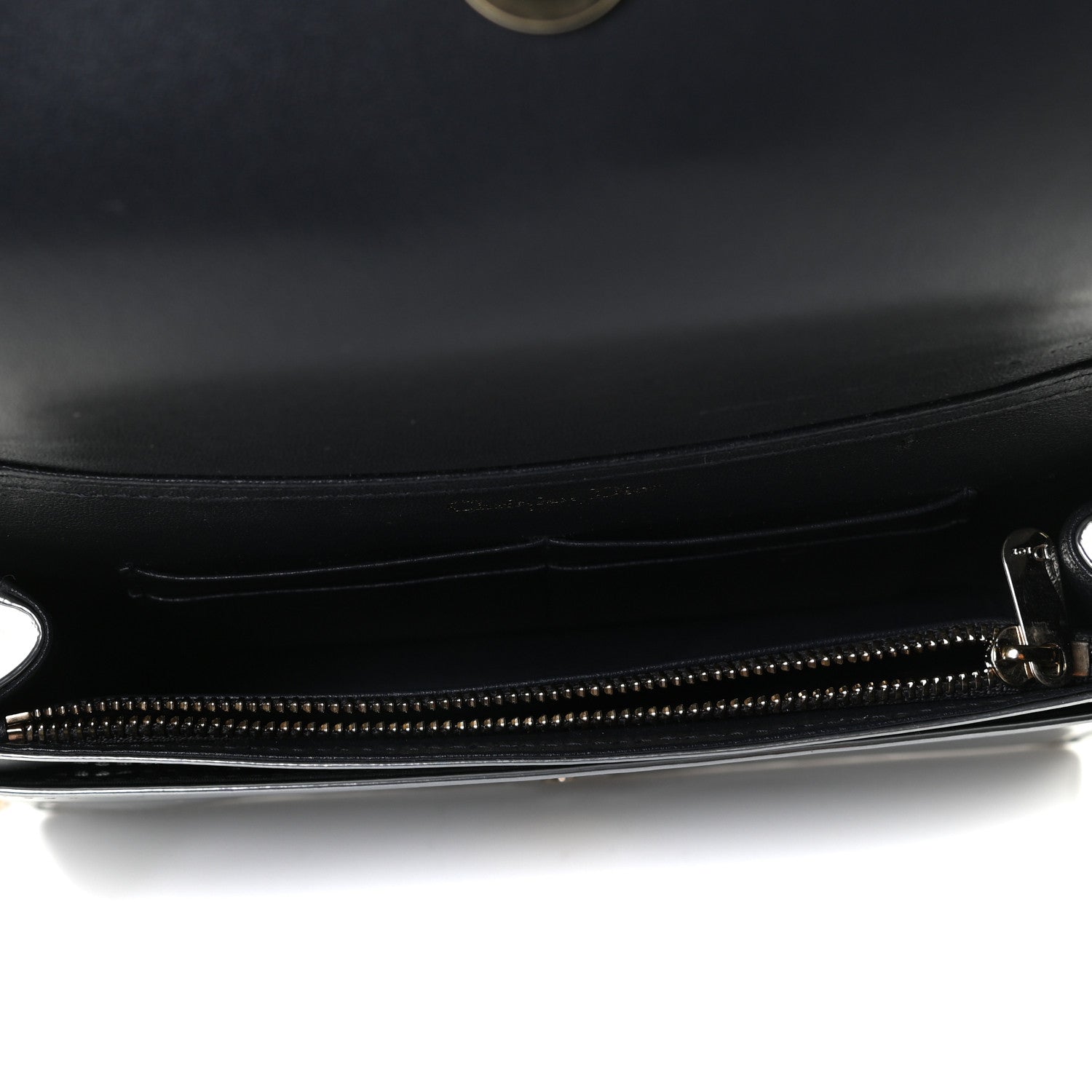 Christian Dior Metallic Patent Micro-Cannage Diorama Wallet on Chain Pouch Graphine 5 of 10