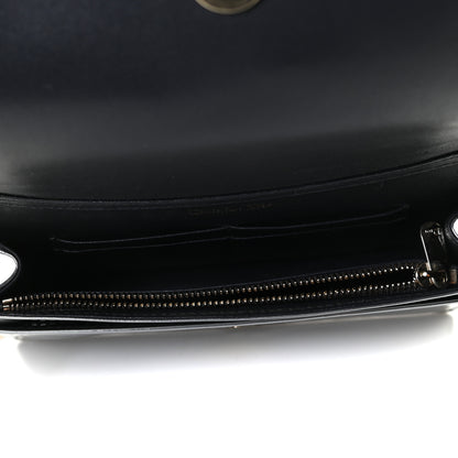 Christian Dior Metallic Patent Micro-Cannage Diorama Wallet on Chain Pouch Graphine 5 of 10