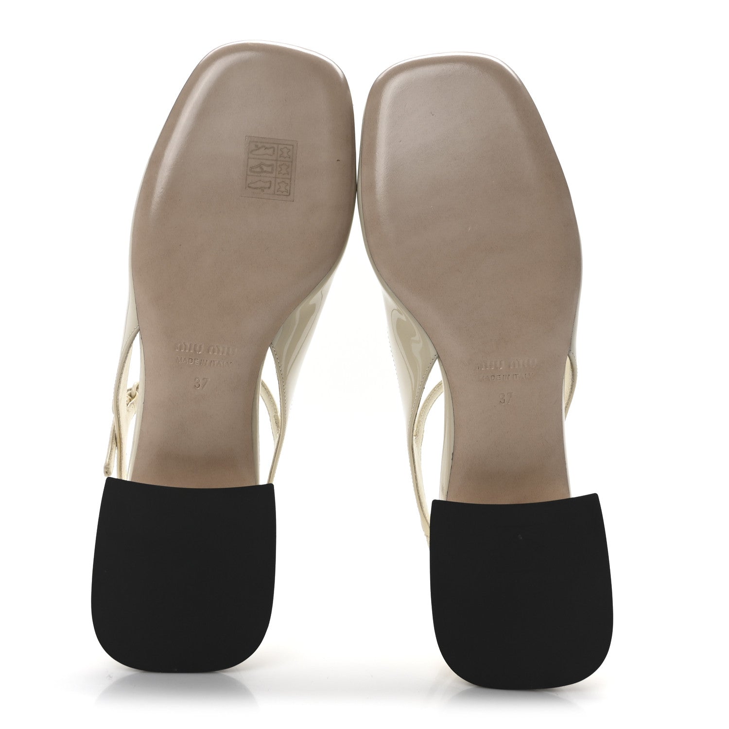 Miu Miu Vernice Slingback Mary Jane Pumps 37 Avorio 6 of 9