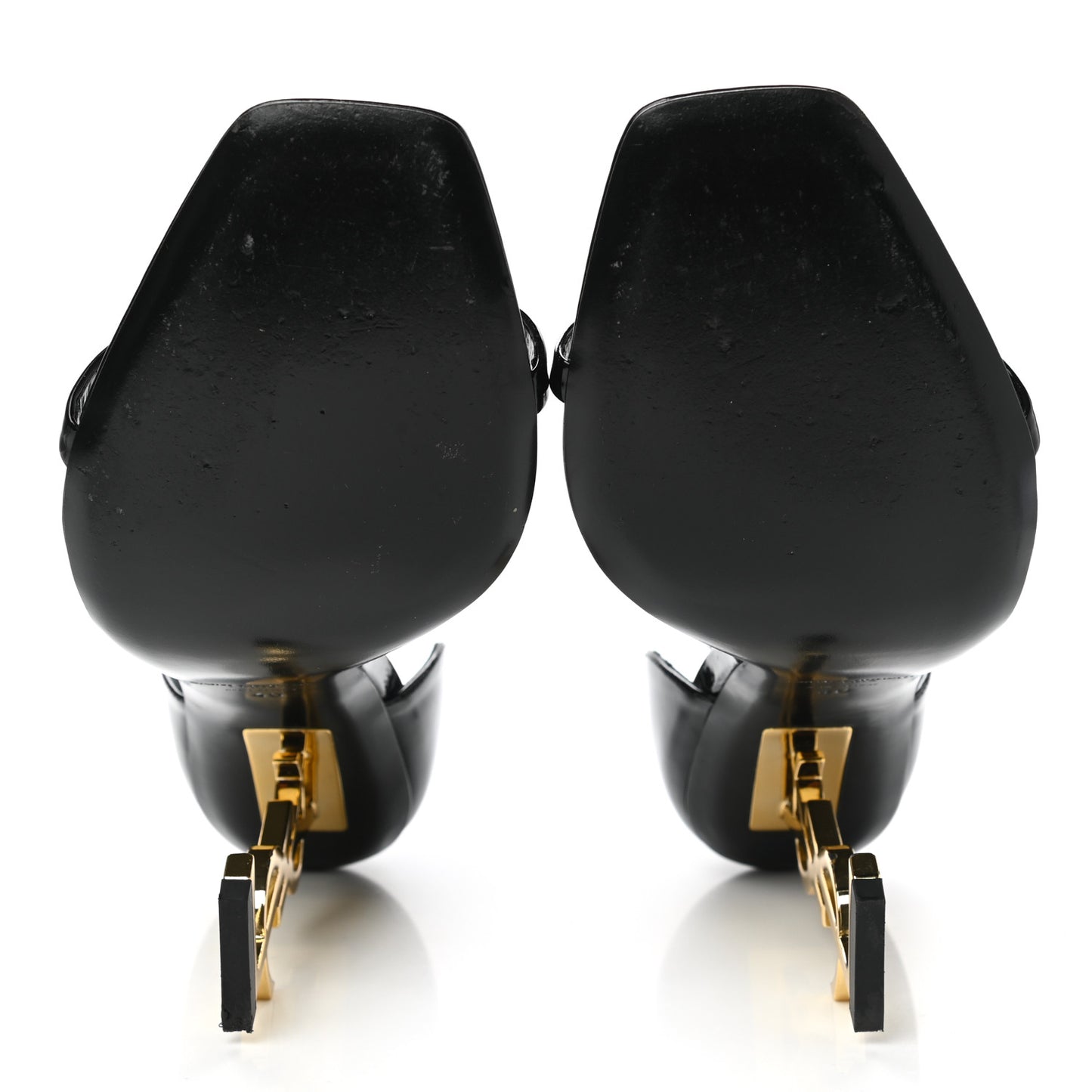 Patent Calfskin Opyum 110 Sandals 40 Black Gold