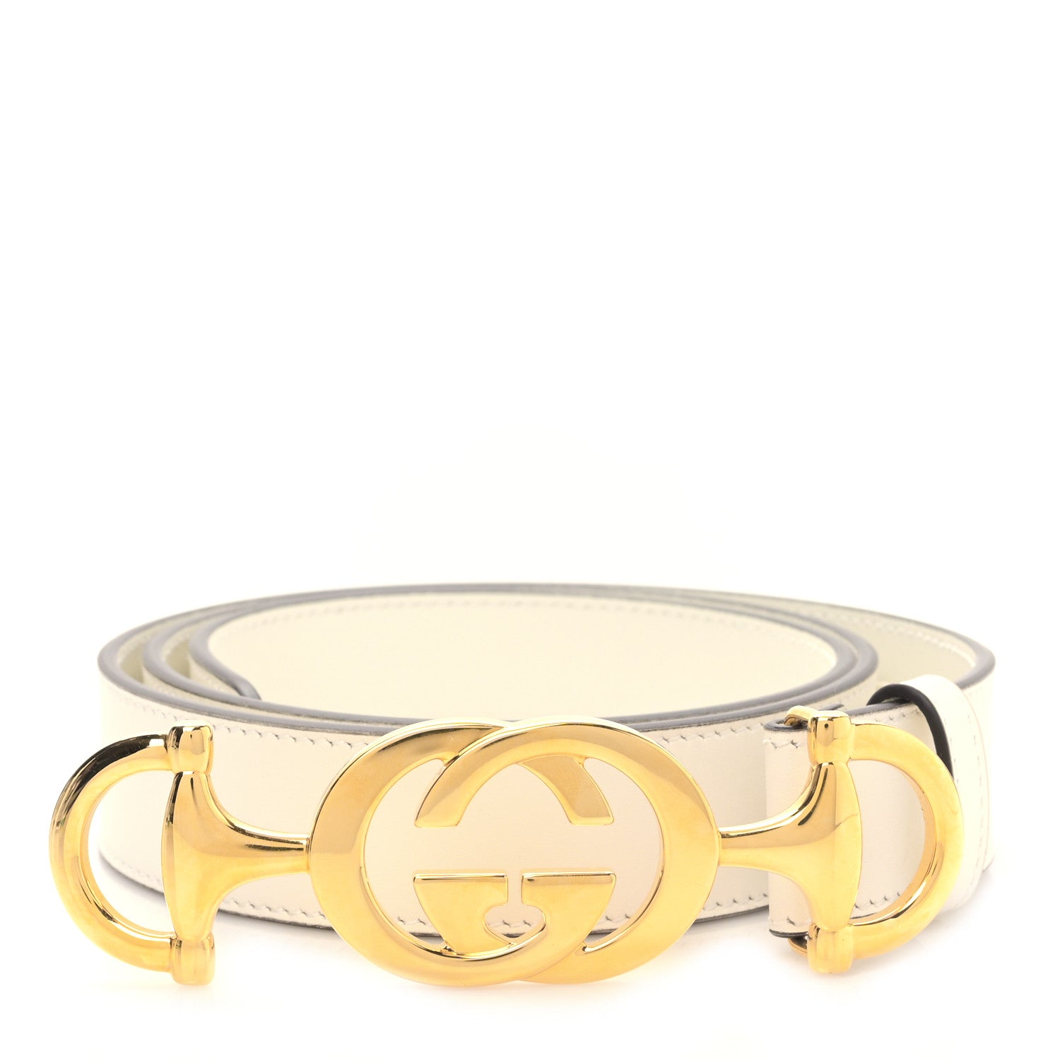 Gucci Calfskin Trapuntata Zumi 30mm Belt 90 36 White 1 of 4