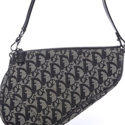 Christian Dior Monogram Mini Saddle Pochette Black 8 of 10