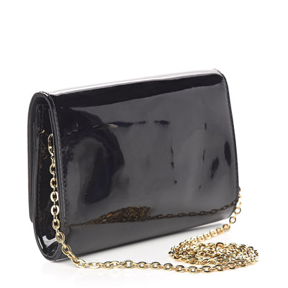 Louis Vuitton Patent Louise PM Chain Clutch Black 3 of 12